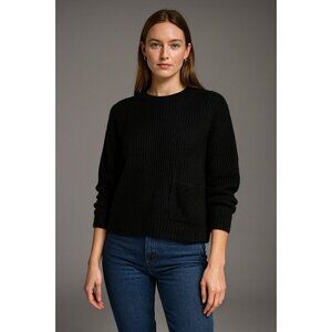 N.O.W. Andrea Rosati Cashmere Sweater Women Black Ribbed Knit Italy Oversized M